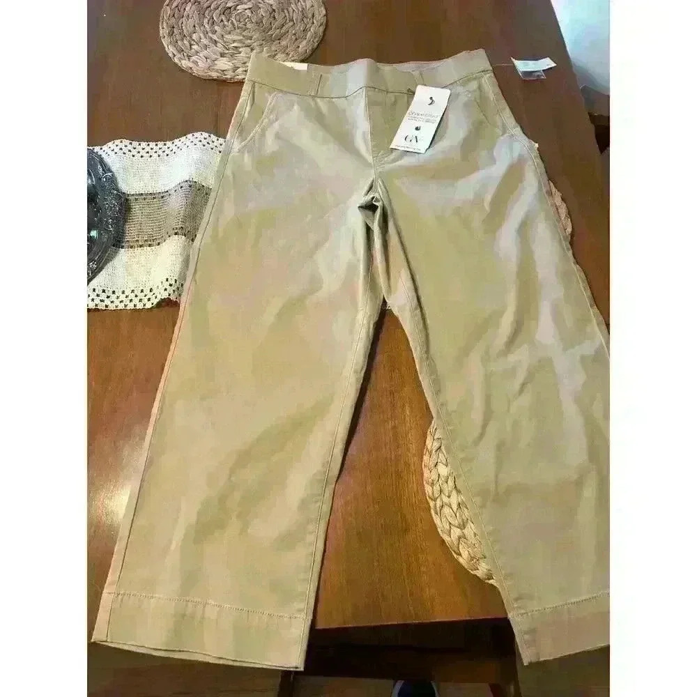 gloria vanderbilt high-rise wide leg crop 10P